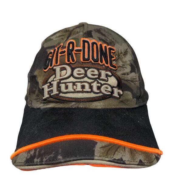 Git-R-Done Deer Hunter Strapback Hat Camouflage One Size Embroidered Rope Cotton - Picture 1 of 8